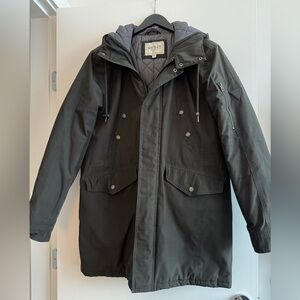 Guess Men's Dark Green Hooded Parka Jacket